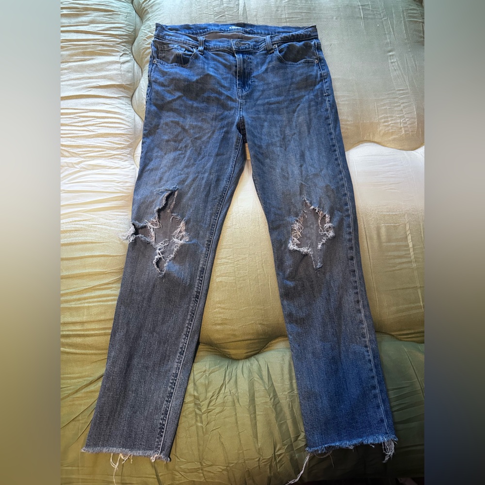 Old Navy Straight Leg Distressed Blue Jeans, size 10 tall